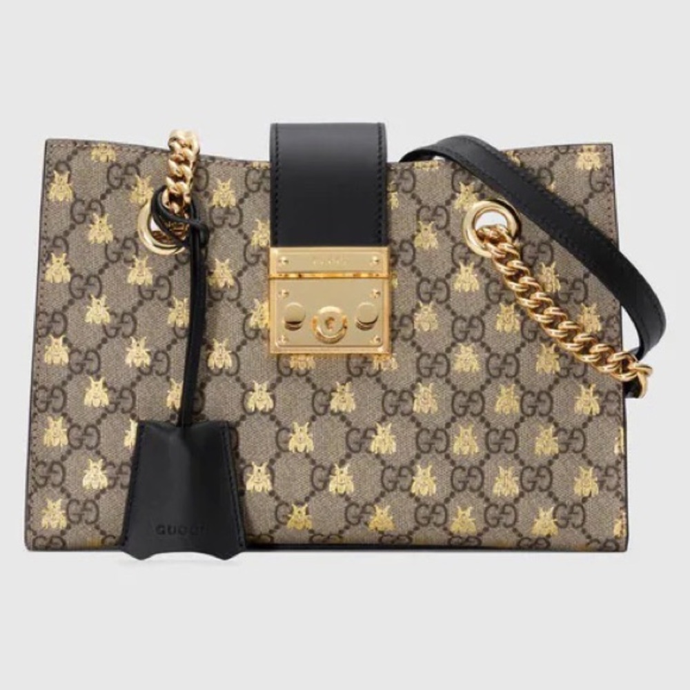 Gucci GG Supreme bee padlock bag